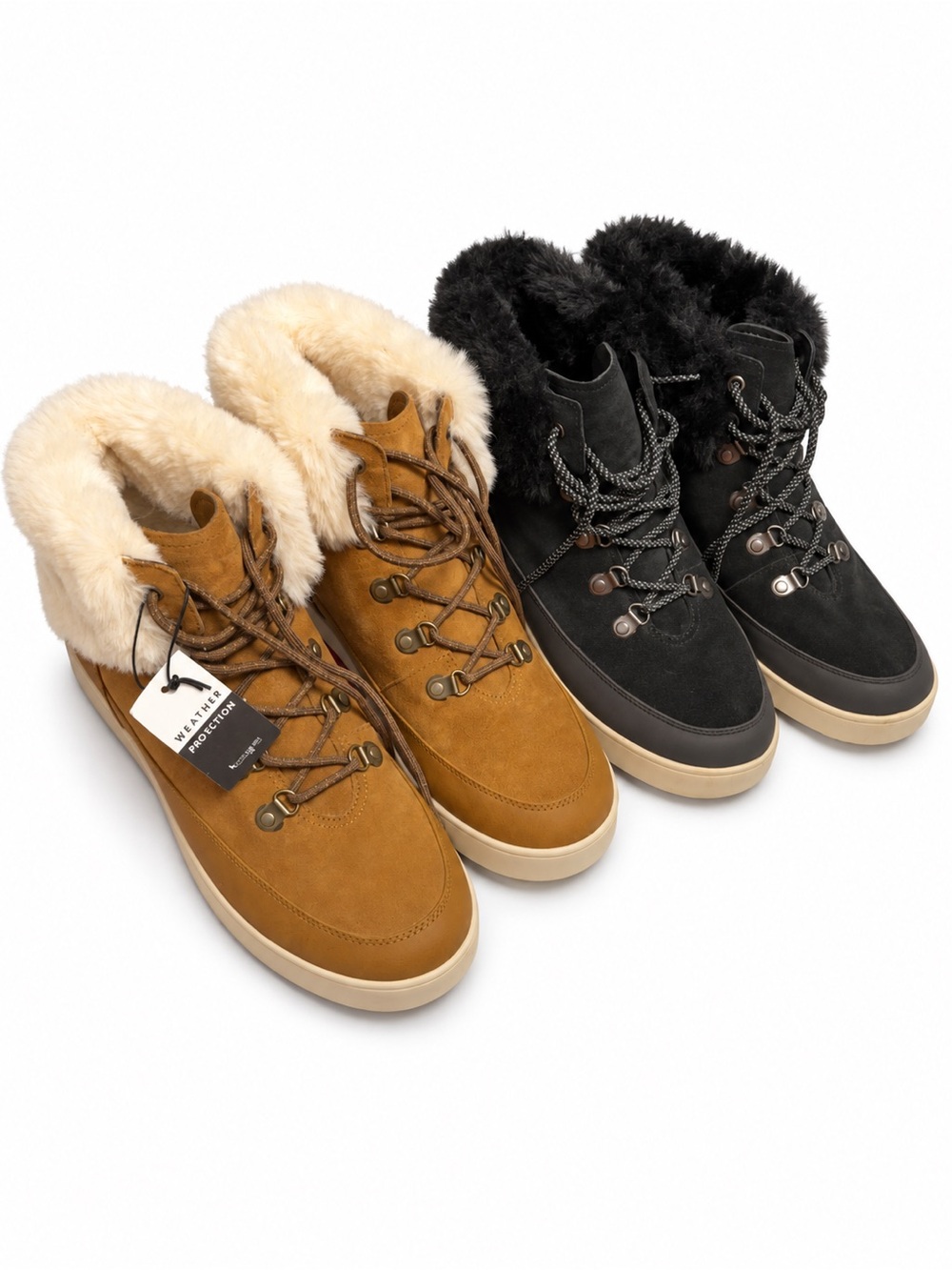 Women's Faux Fur Lined Ankle Boots in Tan and Black kookaburra by UGS size 12